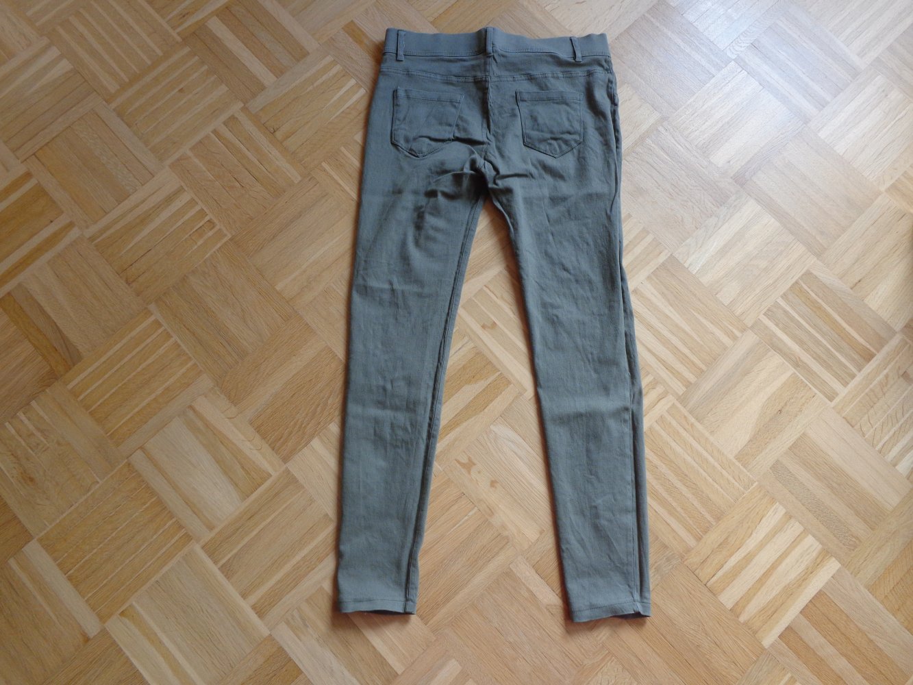 Vintage - Leggings im Jeans-Style, Hose, Gr. 42 bzw. ca. Gr. M/L, khaki, Laulia