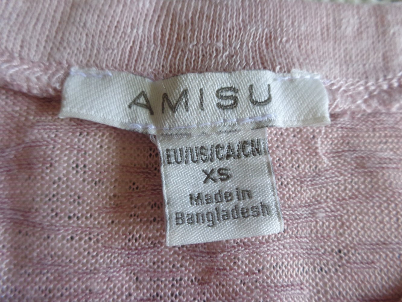 #Vintage - Shirt, Feinstrick, Gr. XS bzw. ca. Gr. 34, altrosa, Amisu