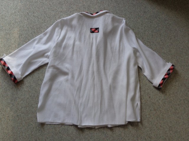 #Bluse 3/4-Arm-Bluse weiß/bunt ca. Gr. XXL bzw. ca. Gr. 50