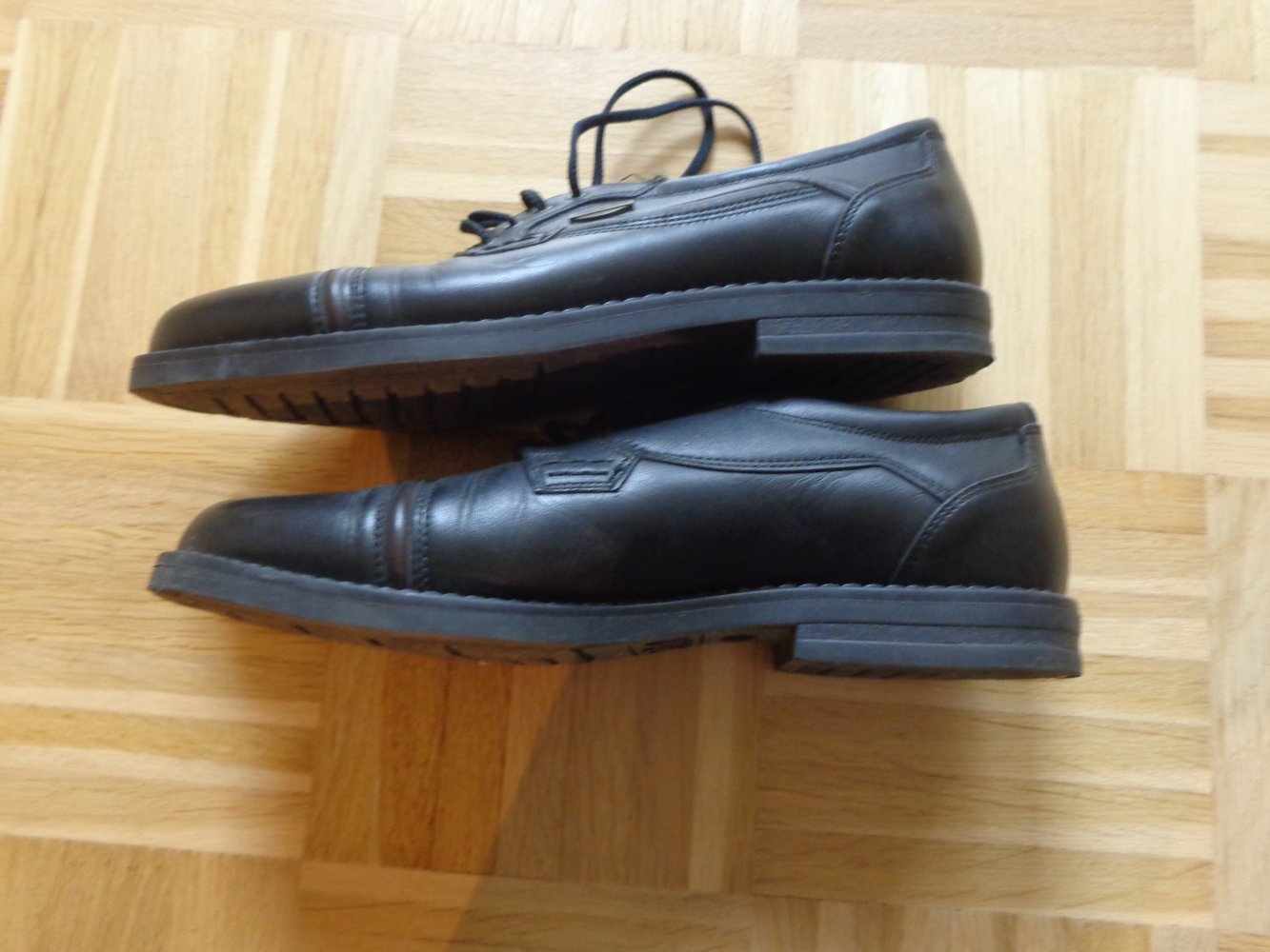 Vintage - Herren-Schuhe, Schnürschuhe, Gr. 41, schwarz/braun, gebraucht, Leder, Woodstone