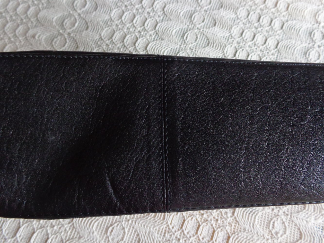 Vintage - Kulturtasche (eher wohl für Herren), schwarz, Kunstleder, 12 Euro