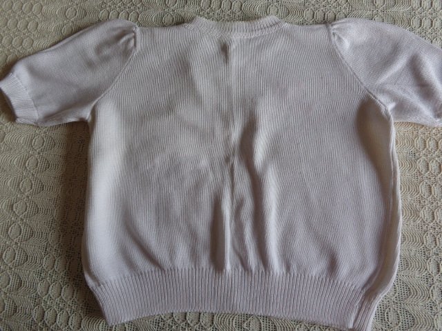 Pulloverjacke, Strickjacke, Kurzarm, Handarbeit, ca. Gr. 146/152, Unikat