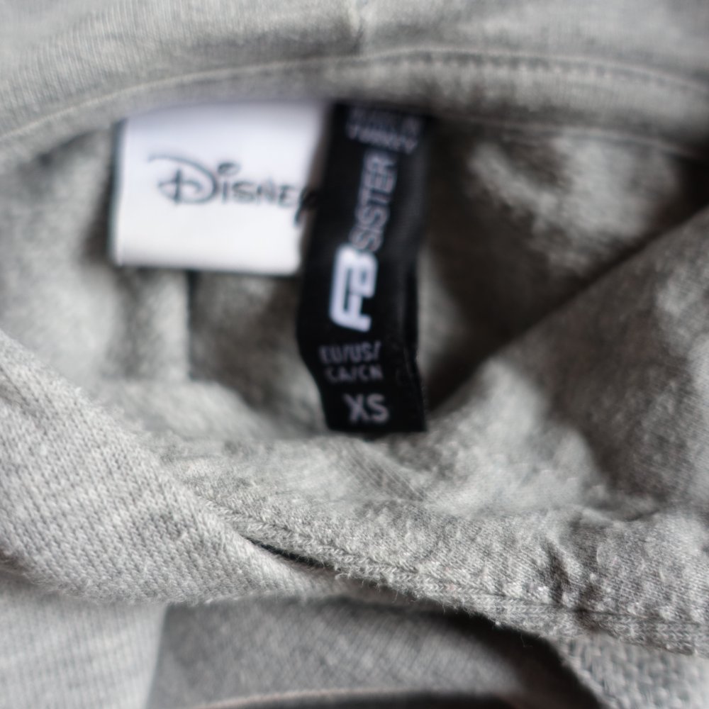 Hoodie, Sweatshirt mit Kapuze, Kapuzenshirt, Gr. XS, ca. Gr. 34/36, FBsister, Disney, grau