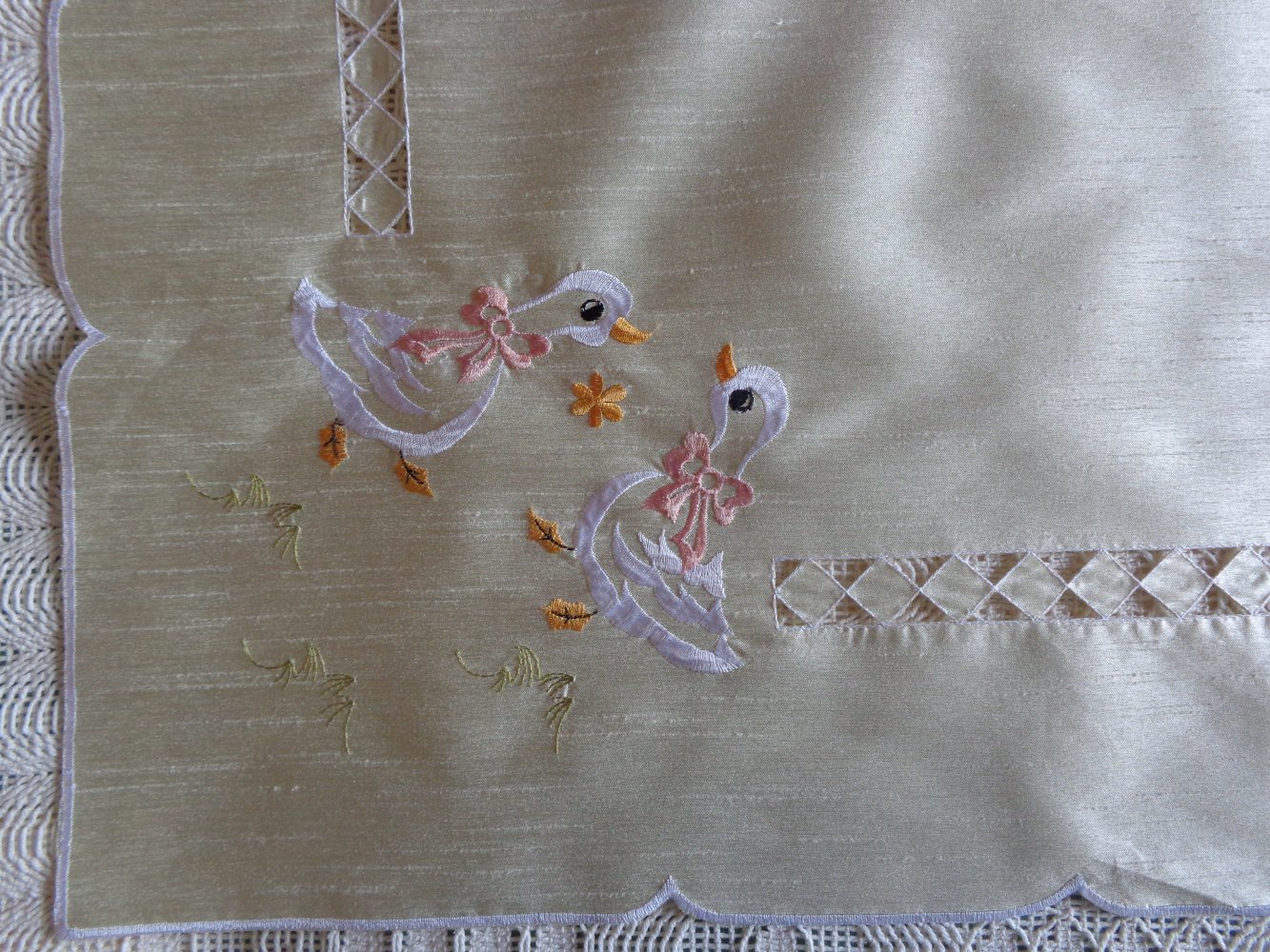 Tischleinen - Mitteldecke, Decke, Tischdecke, ca. 85 x 85 cm, Osterzeit/Frühjahr