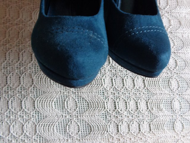 Pumps, High Heels, Gr. 39, petrol, wildlederartig, Graceland