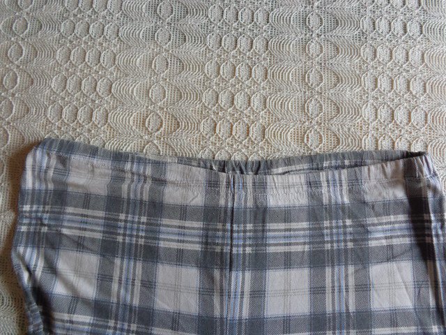 #Vintage - Schlafanzugjacke, Karo-Pyjamajacke, Gr. 34, grau-kariert