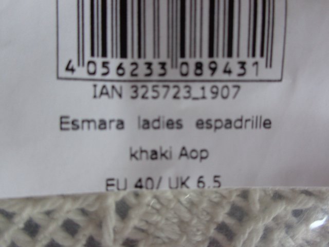 Schuhe, Stoffschuhe, Damen, Espandrillos/Espadrille, khaki, Gr. 39/40, NEU
