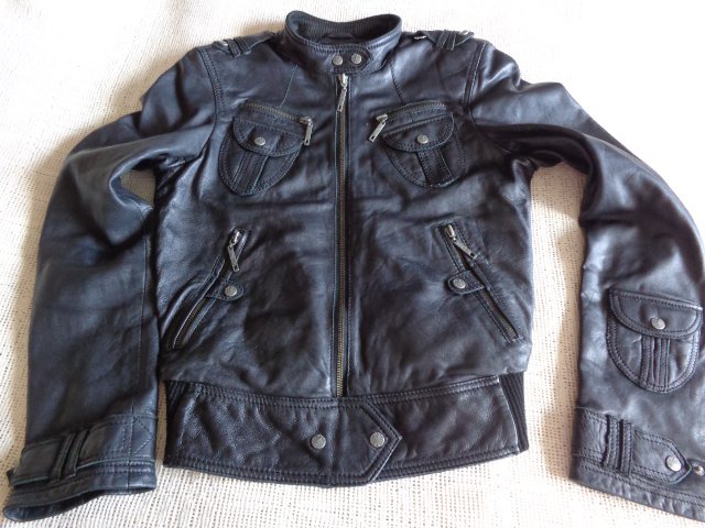 #Lederjacke Jacke Echt Leder Gr. S bzw. ca. Gr. 36 schwarz