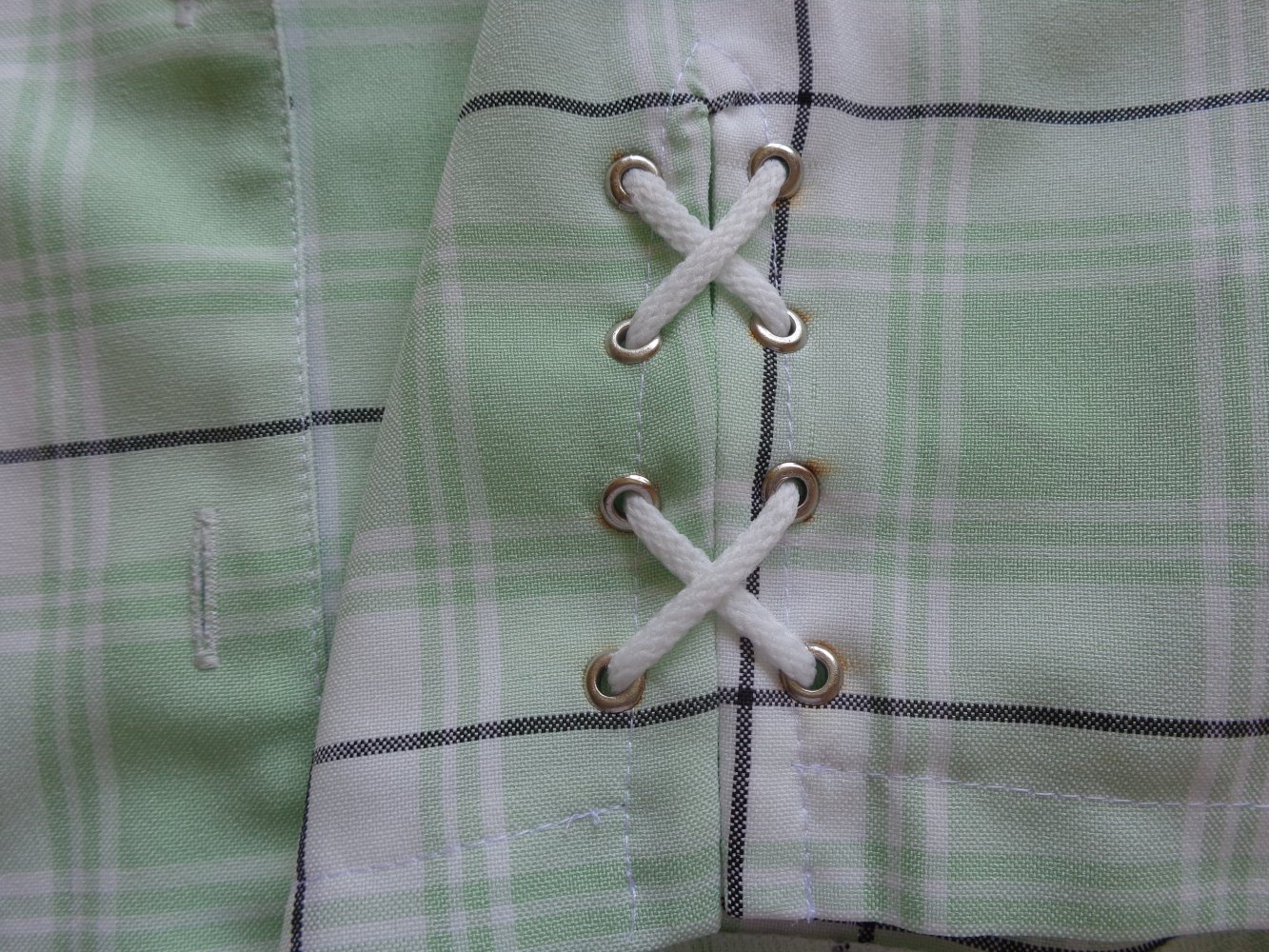 #Bluse mit Kurzarm, Kurz-Arm-Bluse kariert Gr. XXL bzw. ca. Gr. 50