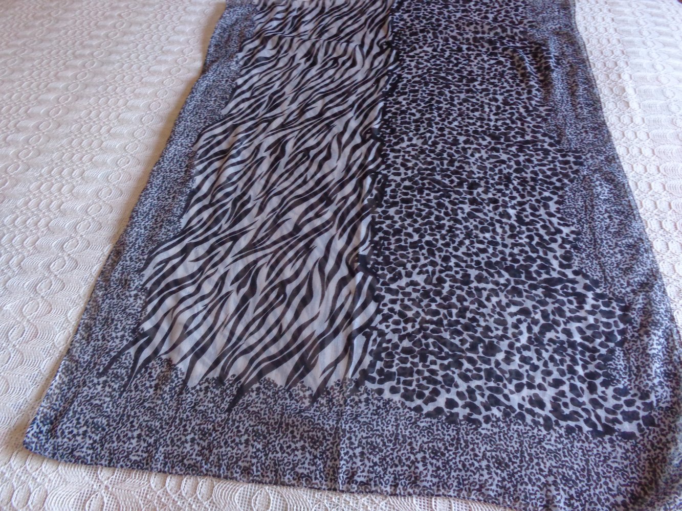 Schal, Tuch, Gesamtlänge ca. 206 cm, Breite ca. 80 cm, Leo-/Zebra-Muster