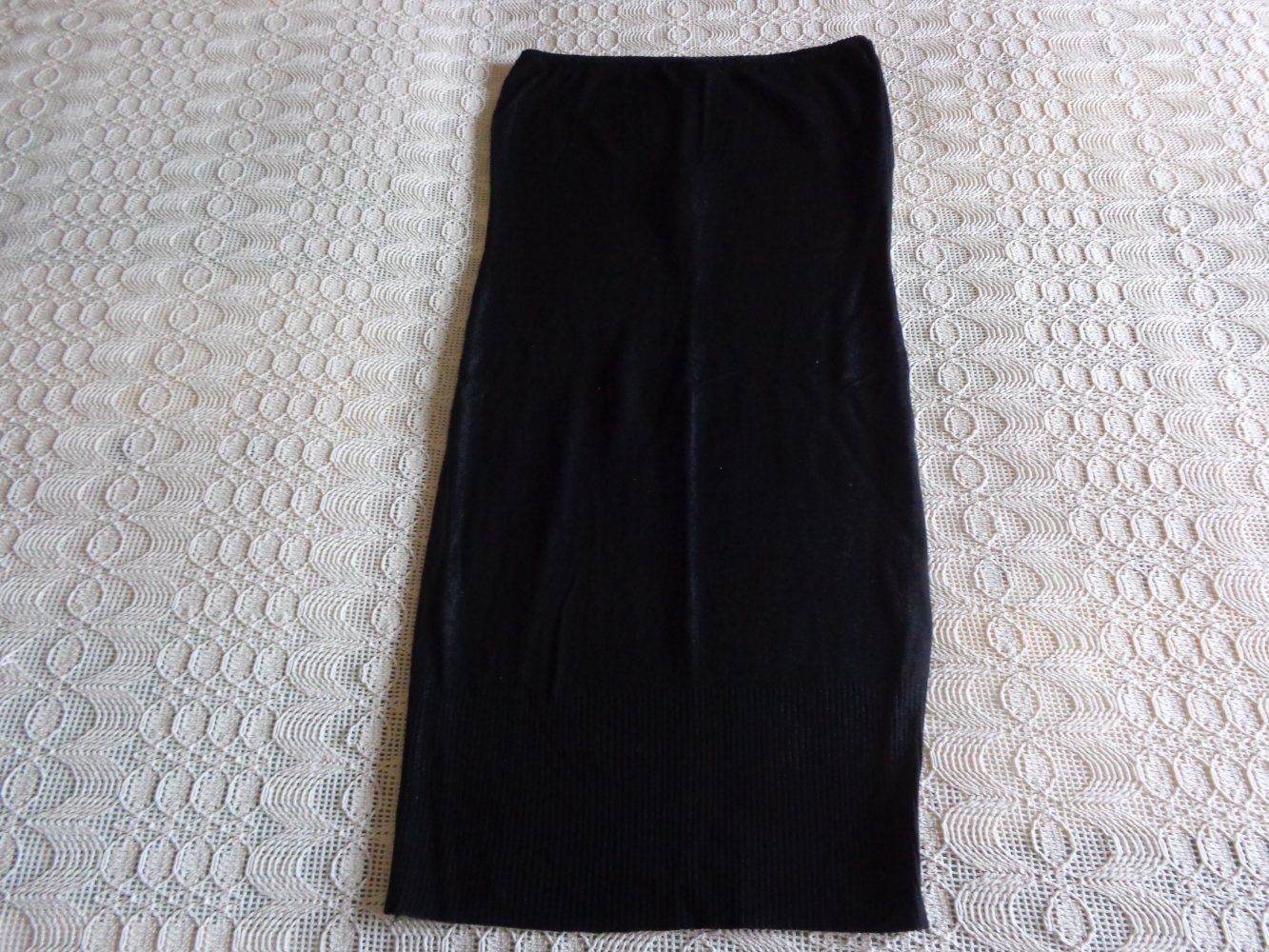 Vintage - Tube-Top, Strickkleid, Schlauchkleid, Longshirt, ca. Gr. XS/S bzw. ca. Gr. 34/36, schwarz, Pailletten