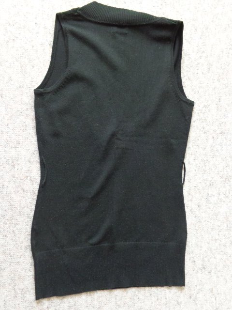 #Strick - Longpullunder, Feinstrick, Gr. S bzw. Gr. 36, schwarz, V-Ausschnitt, Strickgürtel