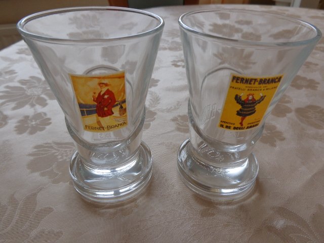Vintage - Gläser, Sammelstück, Original, 2 Stück 16 Euro oder Einzelkauf, Fernet Branca