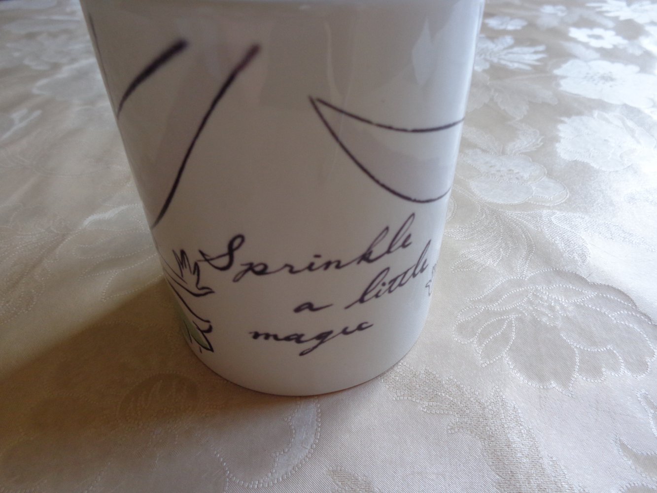 Becher Trinkbecher Tinker Bell/Peter Pan, Magic Becher, weiß, Keramik/Acryl
