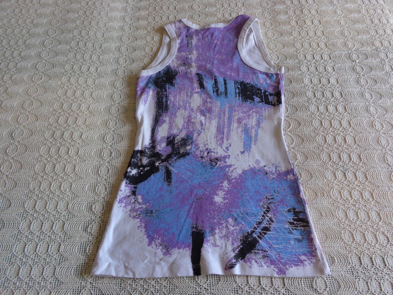 Vintage - Top, Shirt, Longtop, Gr. 34 bzw. ca. Gr. XS, weiß/bunt
