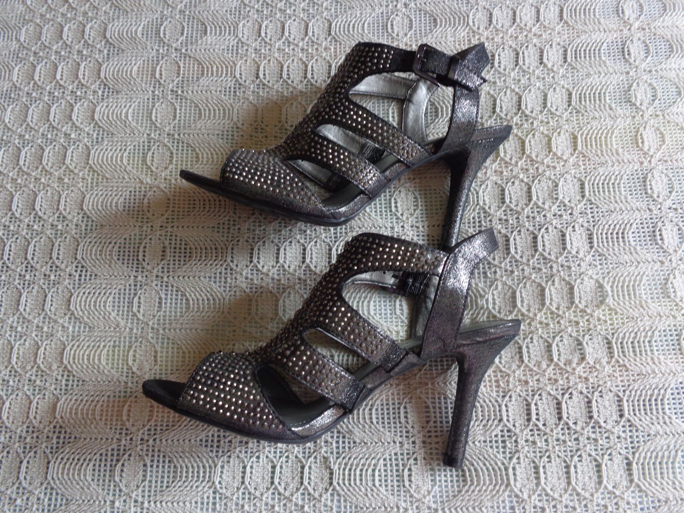 Sandaletten, High-Heels, Riemchenpumps, Gr. 39, anthrazit, Catwalk/Deichmann