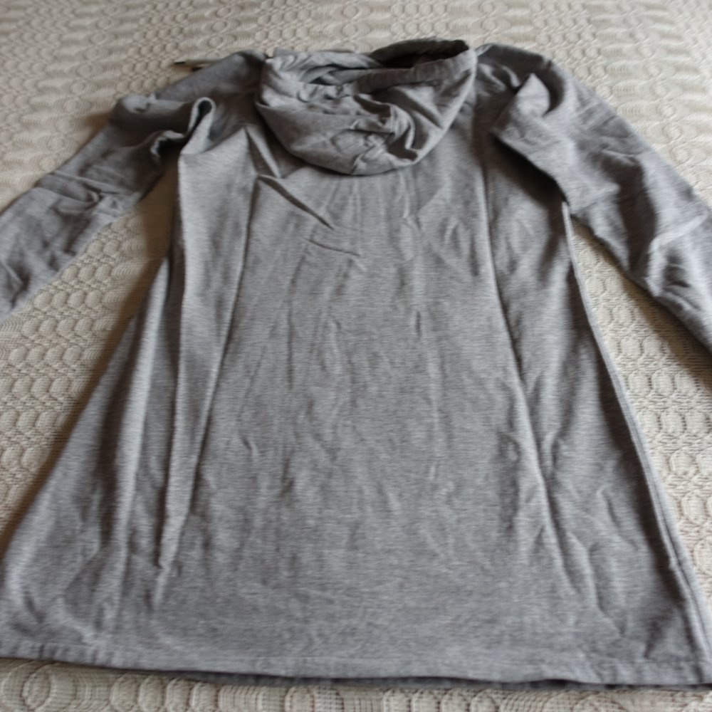 Homewear - Sweatkleid, grau-melange, Gr. S bzw. ca. Gr. 36, mit Kapuze, Känguruhtaschen