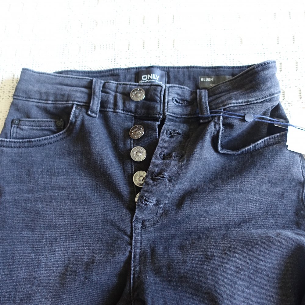 Jeans, High-Waist-Skinny, Gr. S/30, Black Denim, Only, NEU