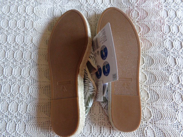 Schuhe, Stoffschuhe, Damen, Espandrillos/Espadrille, khaki, Gr. 39/40, NEU