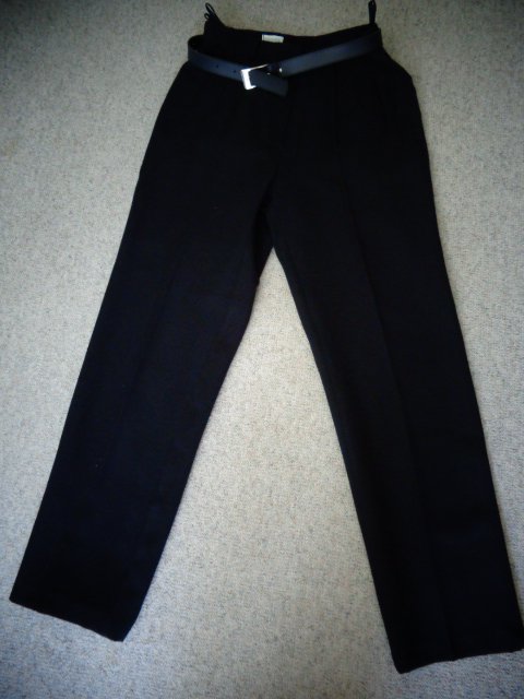 #Hose, Stoffhose, Flanell, Gr. 36 / Kurzgröße 18, dunkelblau, Marke: Canda, hoch geschnitten