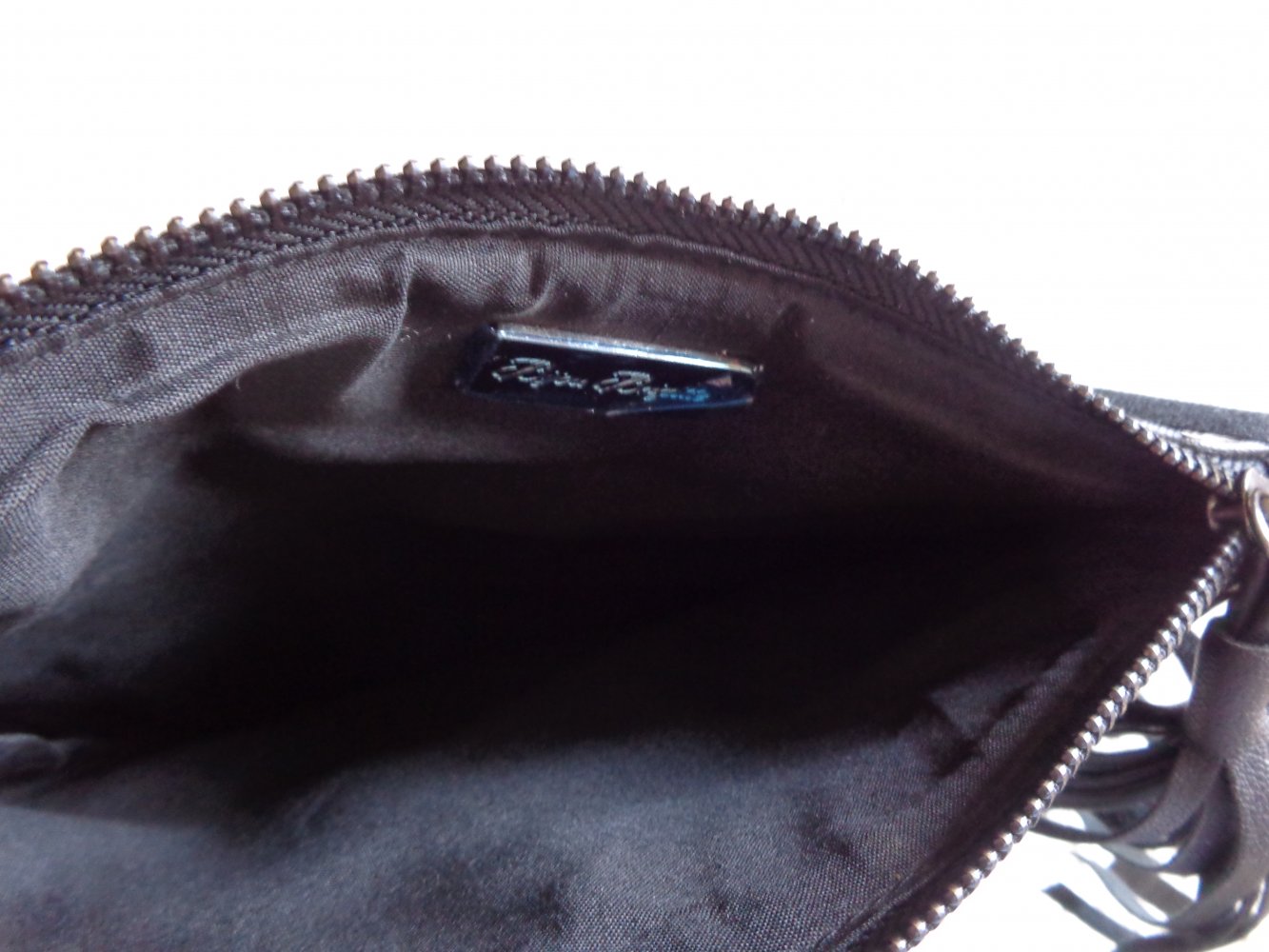 Clutch, Lederimitat, schwarz, umschlagbar, Bijou Brigitte