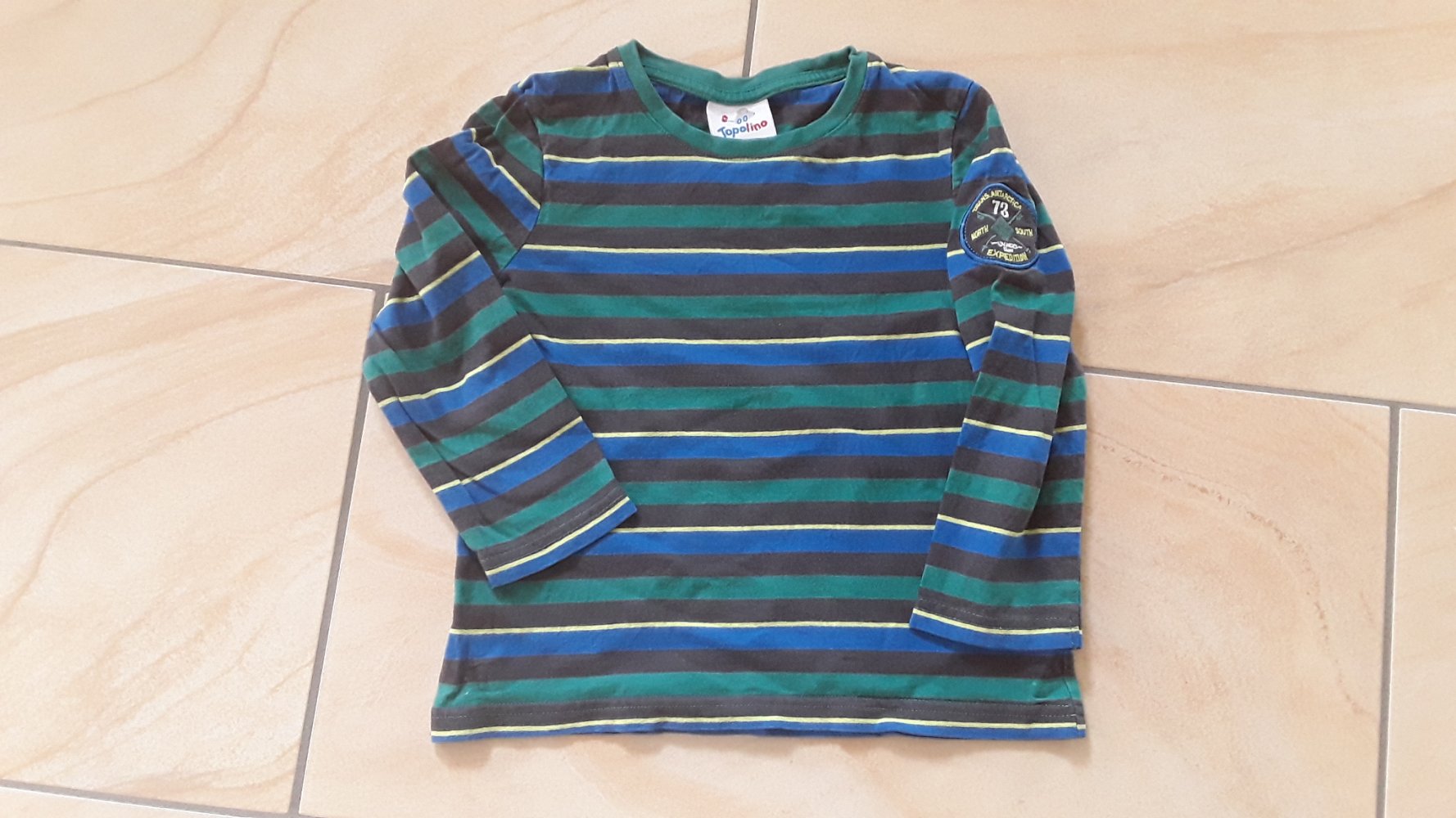 gestreiftes Langarmshirt in Gr. 110 