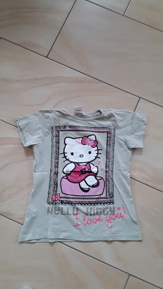 beigefarbenes T-Shirt Gr. 140/146 Hello Kitty