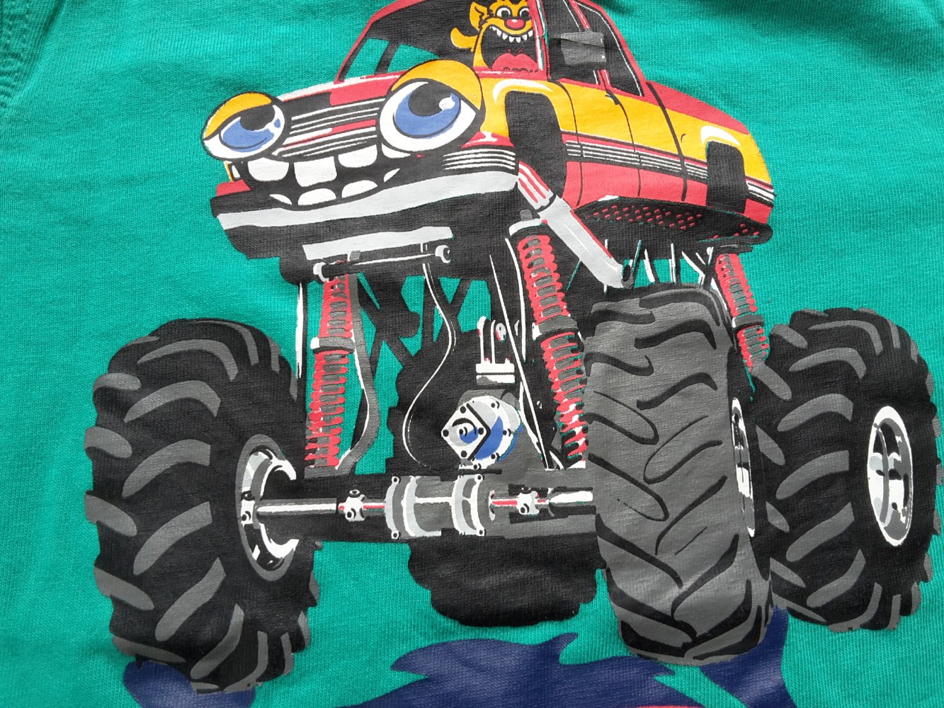 grau grünes Langarmshirt in Gr. 92 