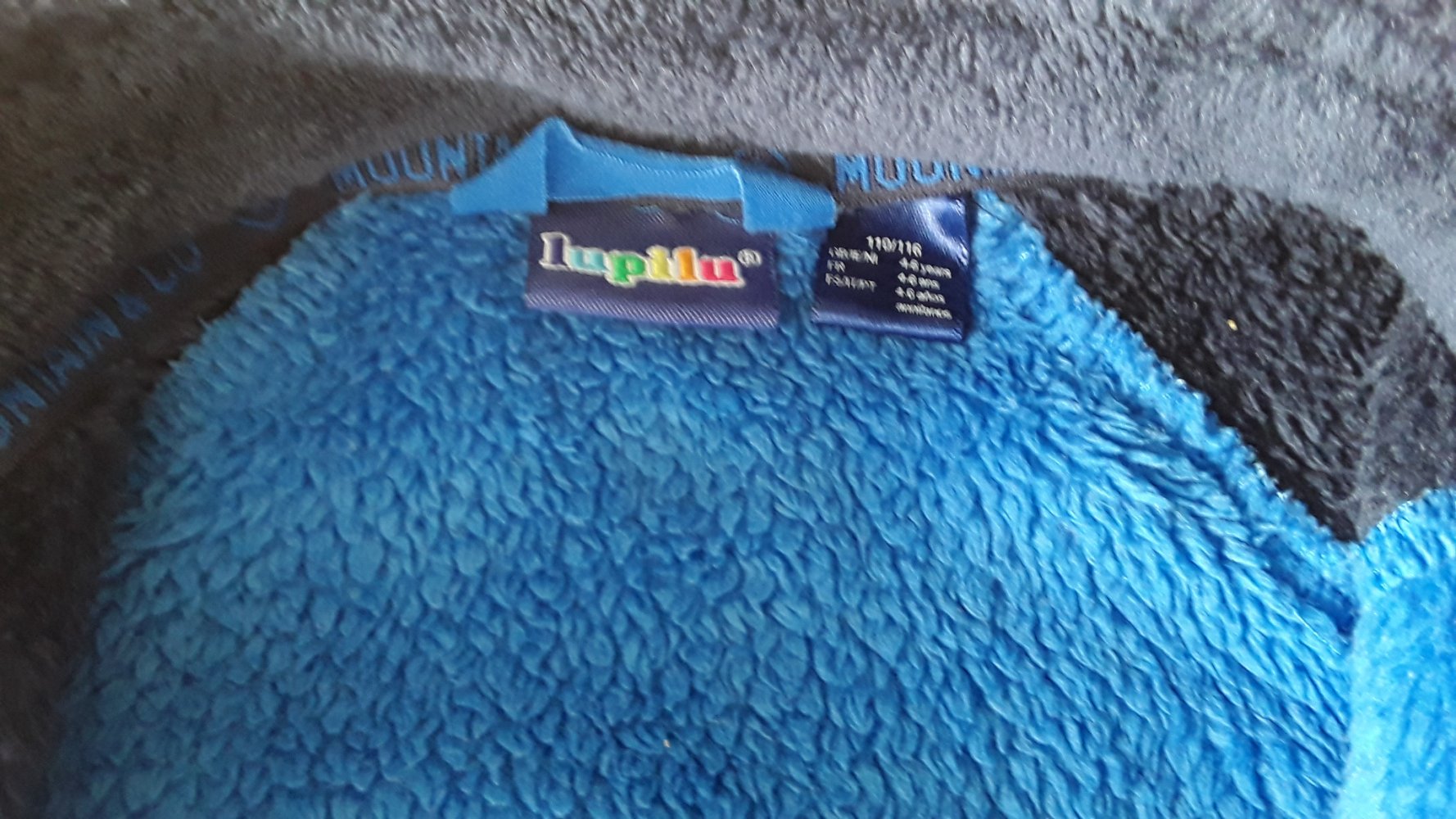blaue Teddyfleecejacke in Gr. 110/116 von lupilu