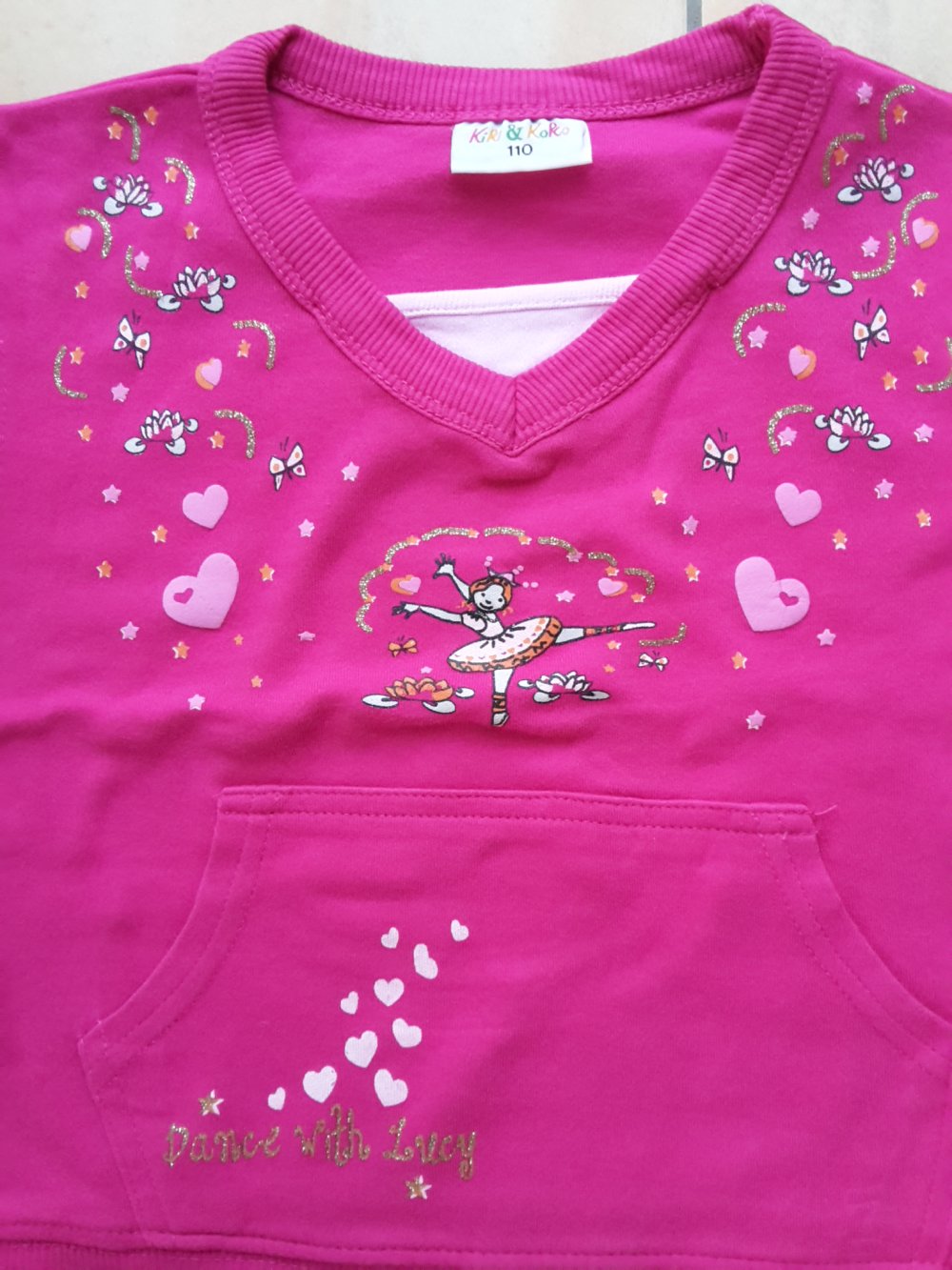 schönes LAShirt mit Glitzer in Gr. 104