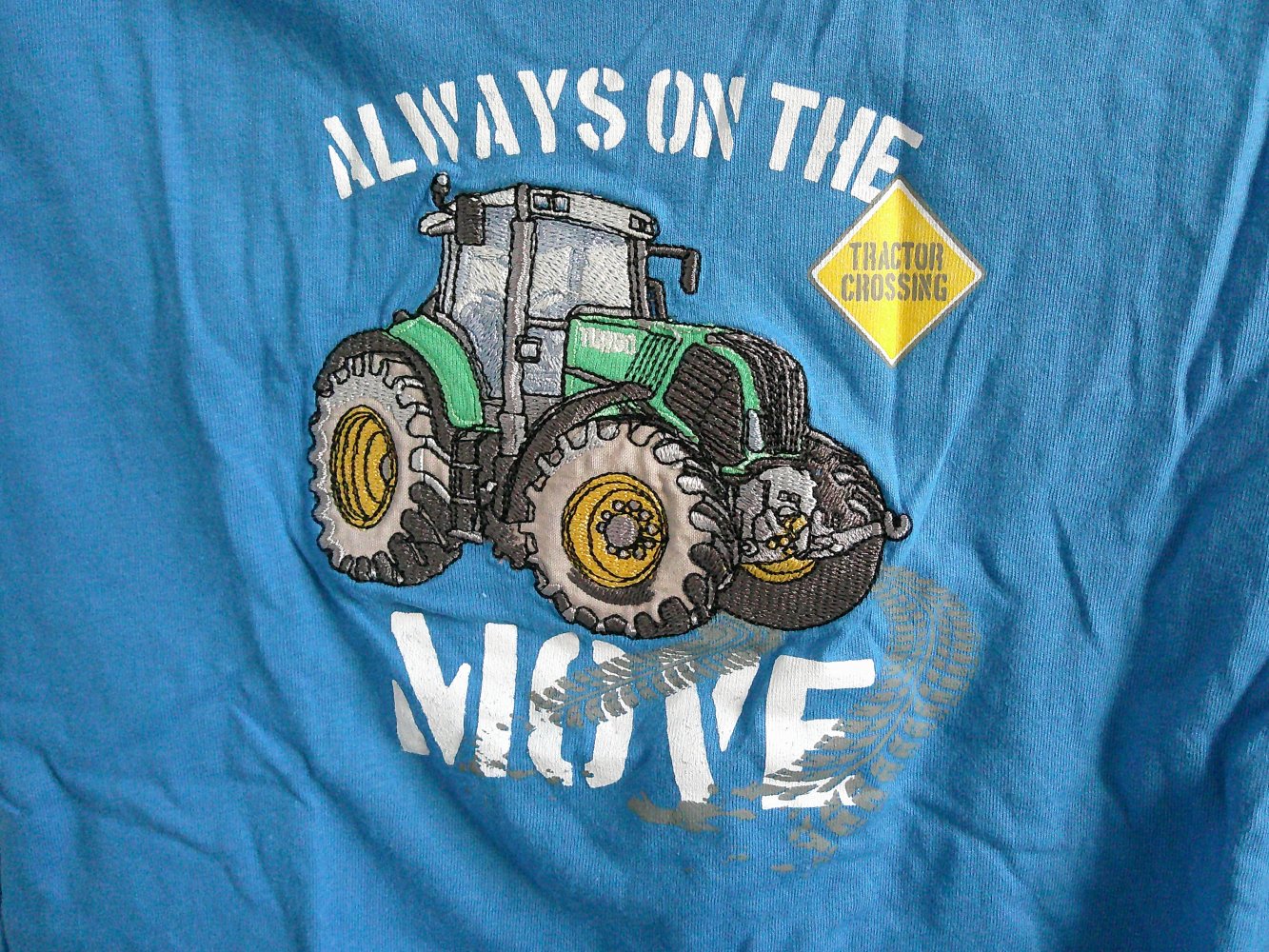 blaues T-Shirt mit Traktormotiv Gr. 128/134 Salt and Pepper