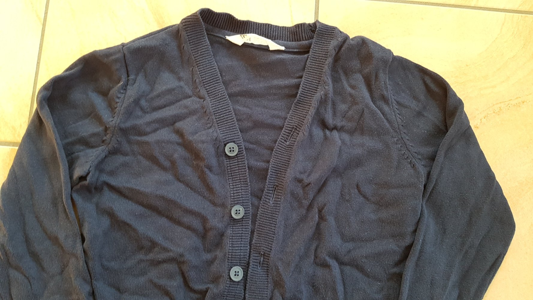 dunkelblaue Strickjacke 110/116 H&M