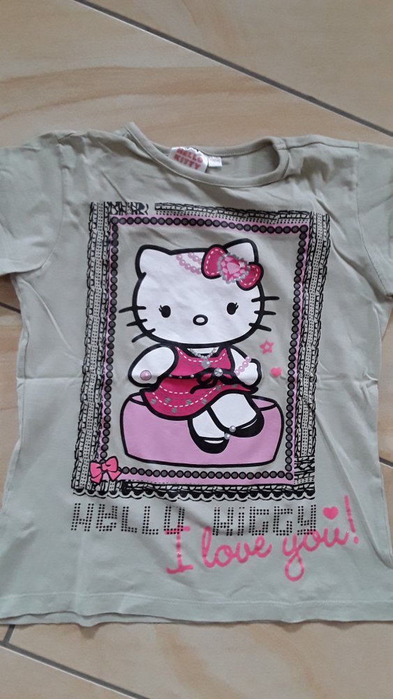 beigefarbenes T-Shirt Gr. 140/146 Hello Kitty