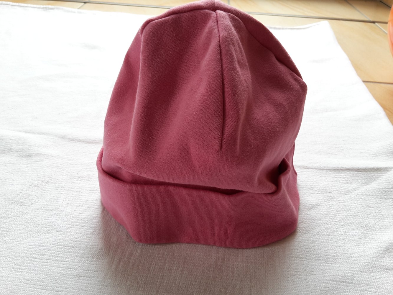 pinkfarbene Mütze in Gr. 98