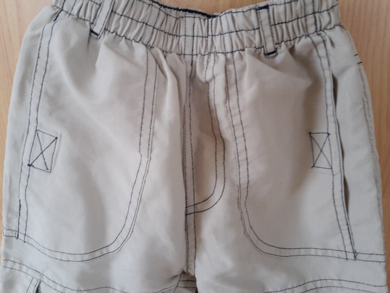 beige gefütterte Stoffhose in Gr. 74 von Dimo