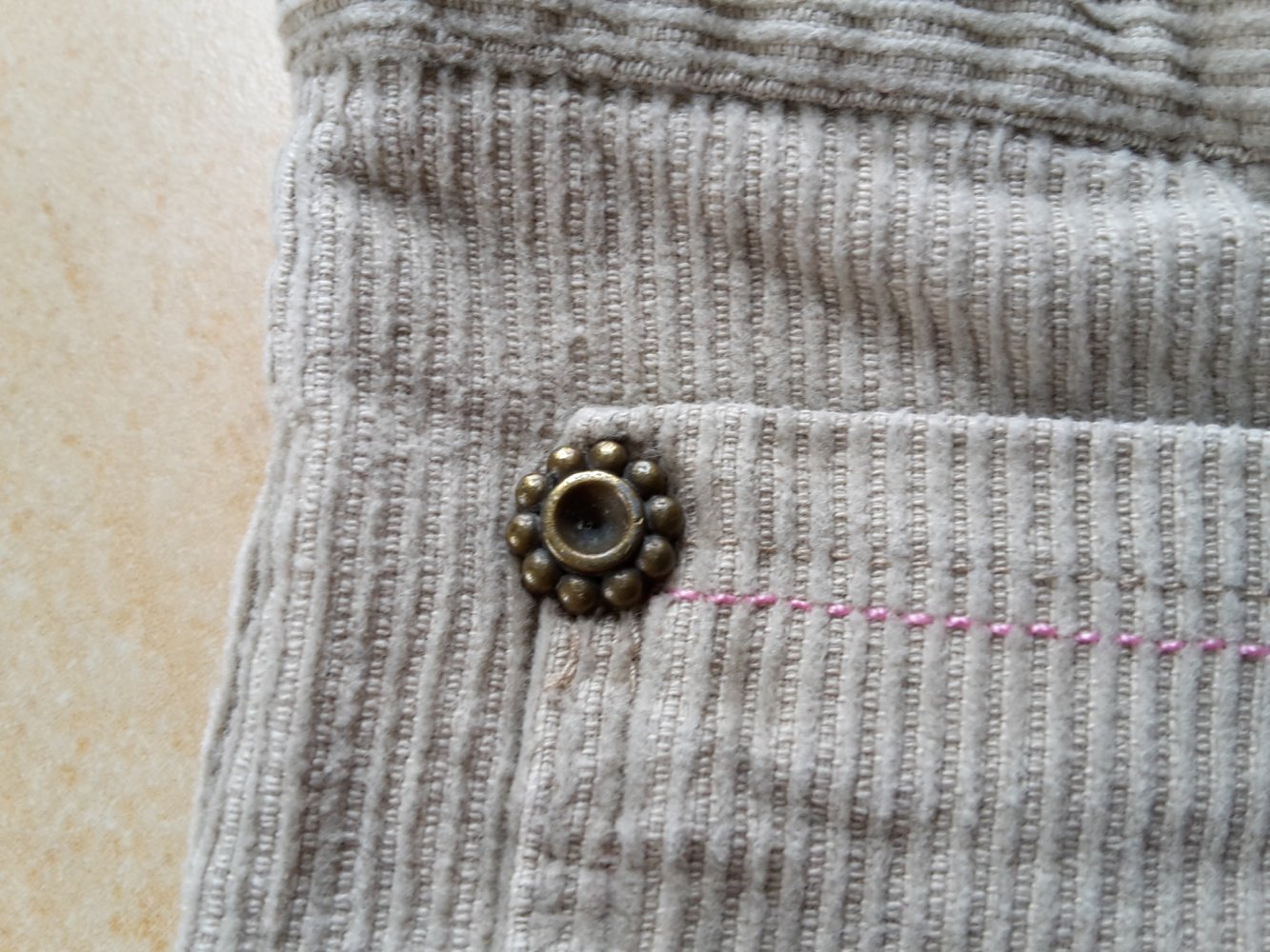 beige Cordthermohose in Gr. 104