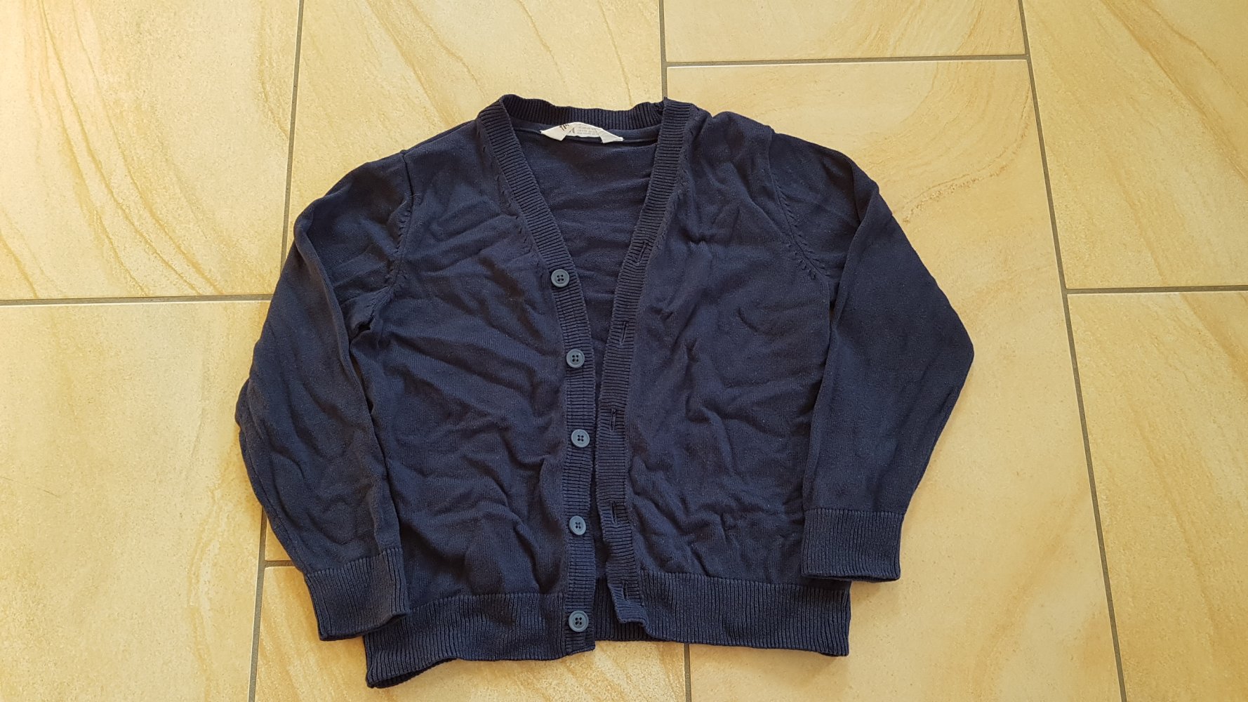 dunkelblaue Strickjacke 110/116 H&M