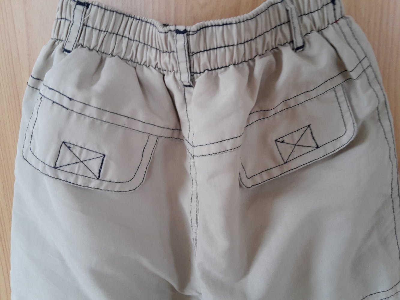 beige gefütterte Stoffhose in Gr. 74 von Dimo