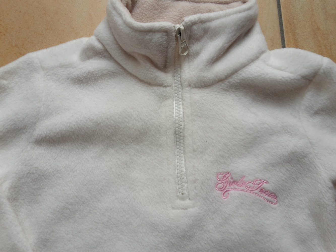 weißer Fleecepullover in Gr. 92 von Palomino