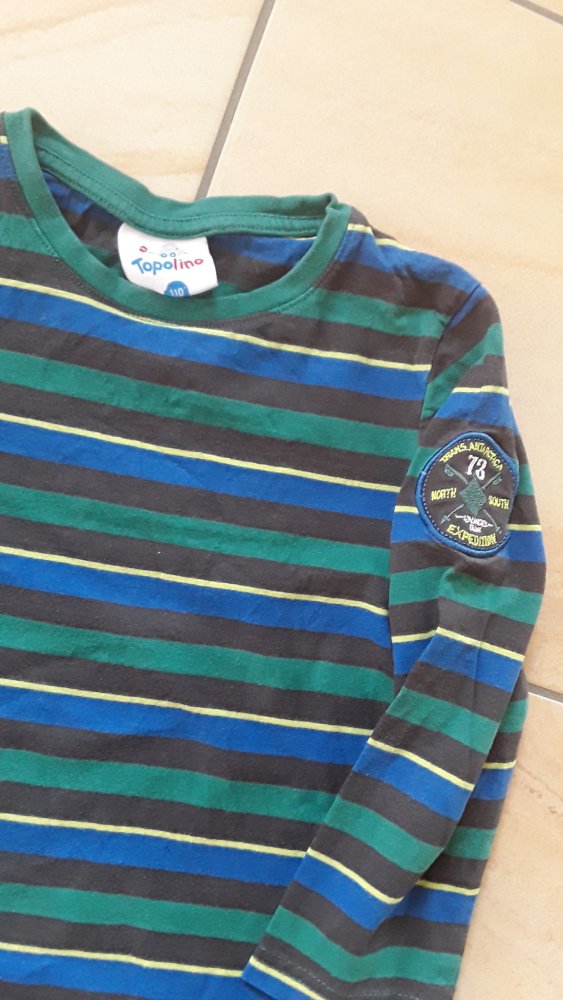 gestreiftes Langarmshirt in Gr. 110 