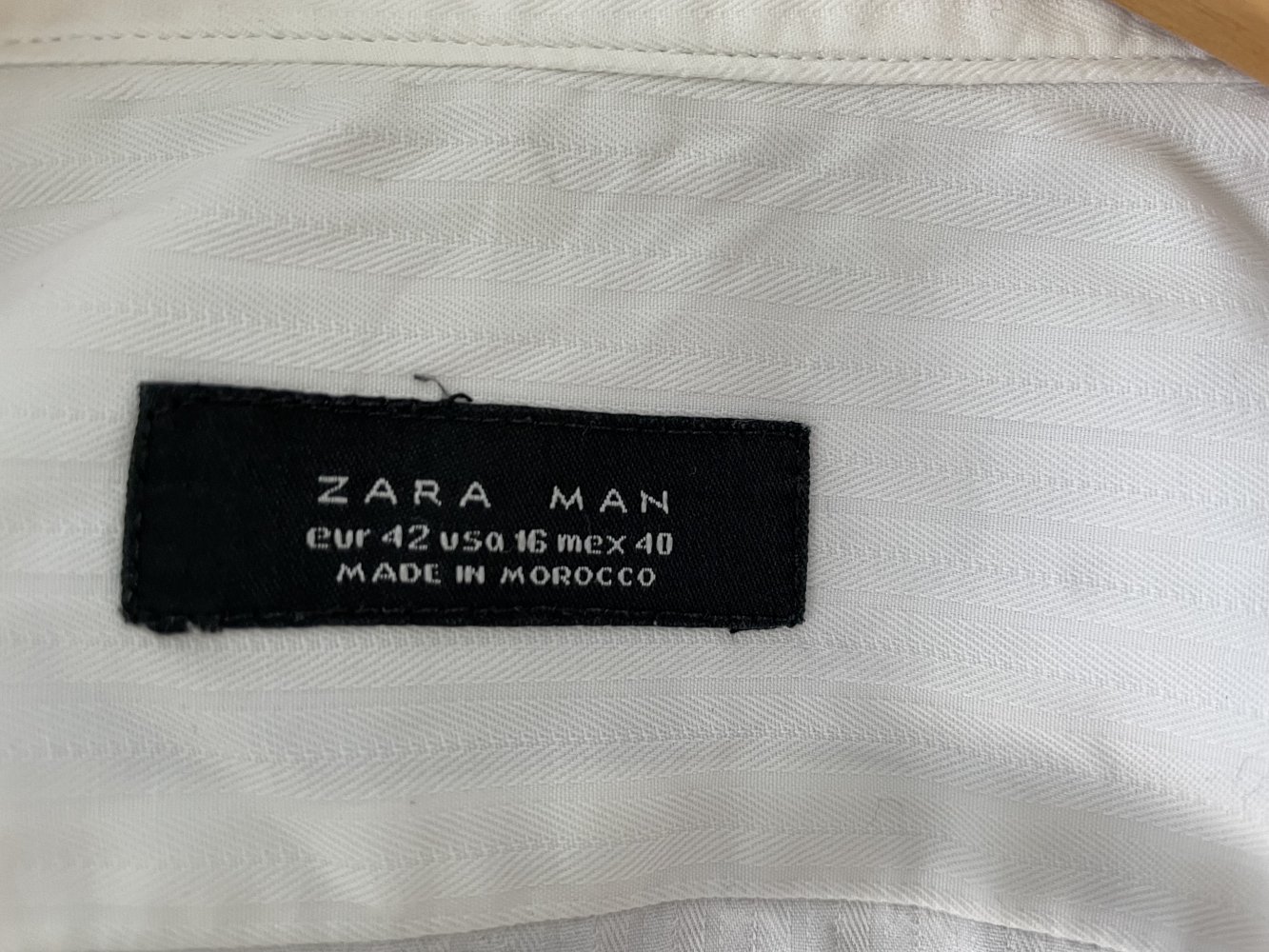 Herren Hemd - Langarm - Zara Man - 42 - weiß