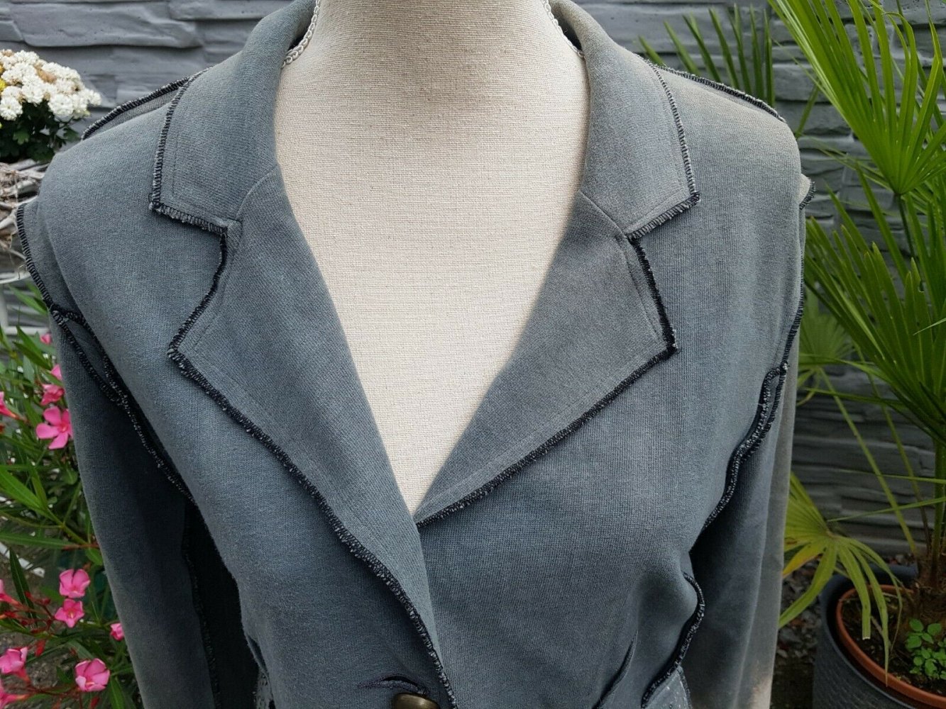*** Weiche Sweat Jacke ~ Blazer ~ Strass ~ Used Look ***