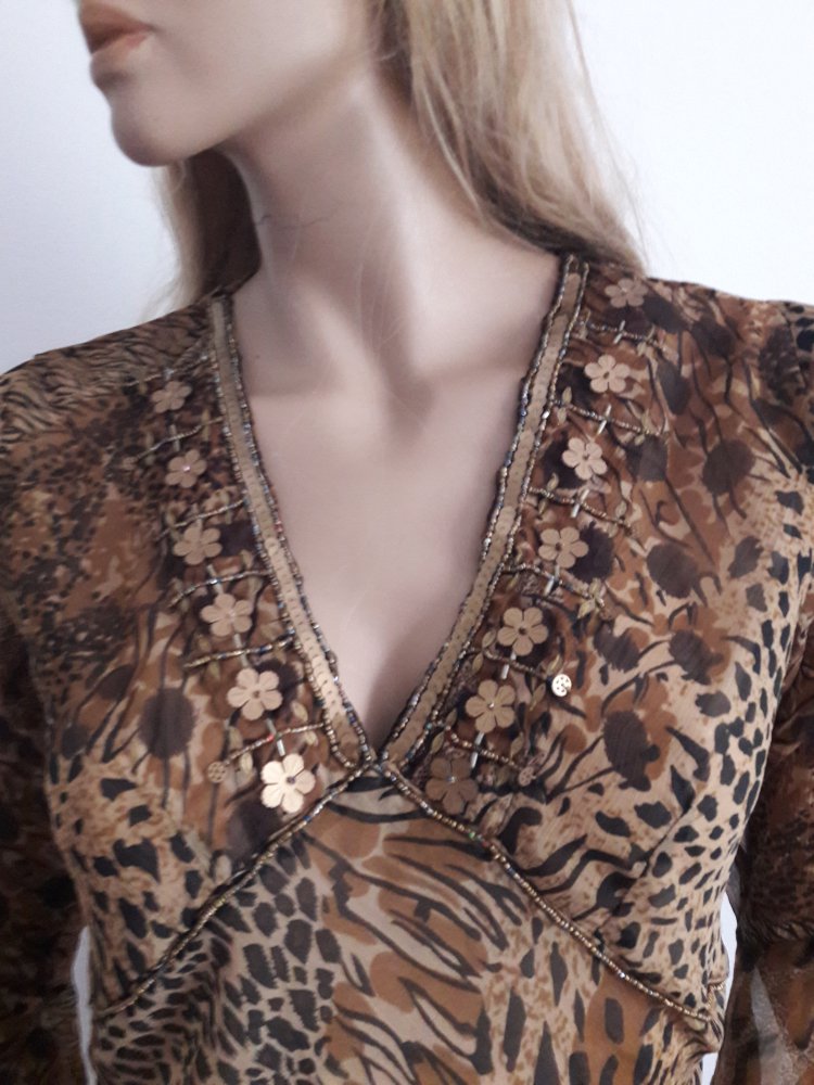 Duftiges Tunika-Kleid im Animalprint 
