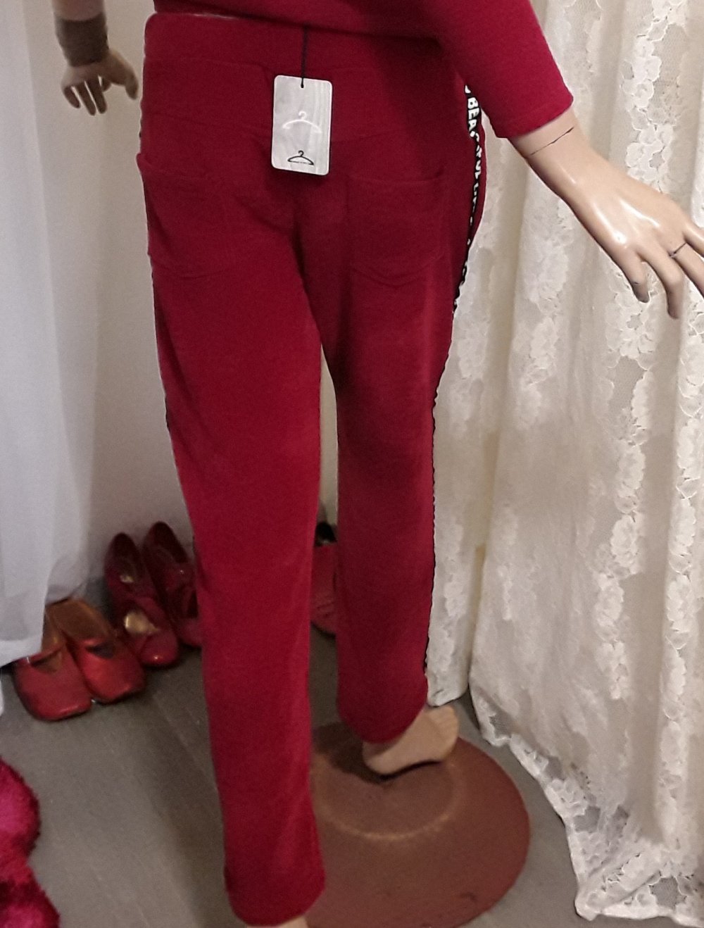 superweiche Schlupf-Hose bordeauxfarben