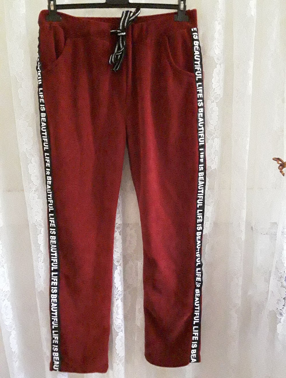 superweiche Schlupf-Hose bordeauxfarben