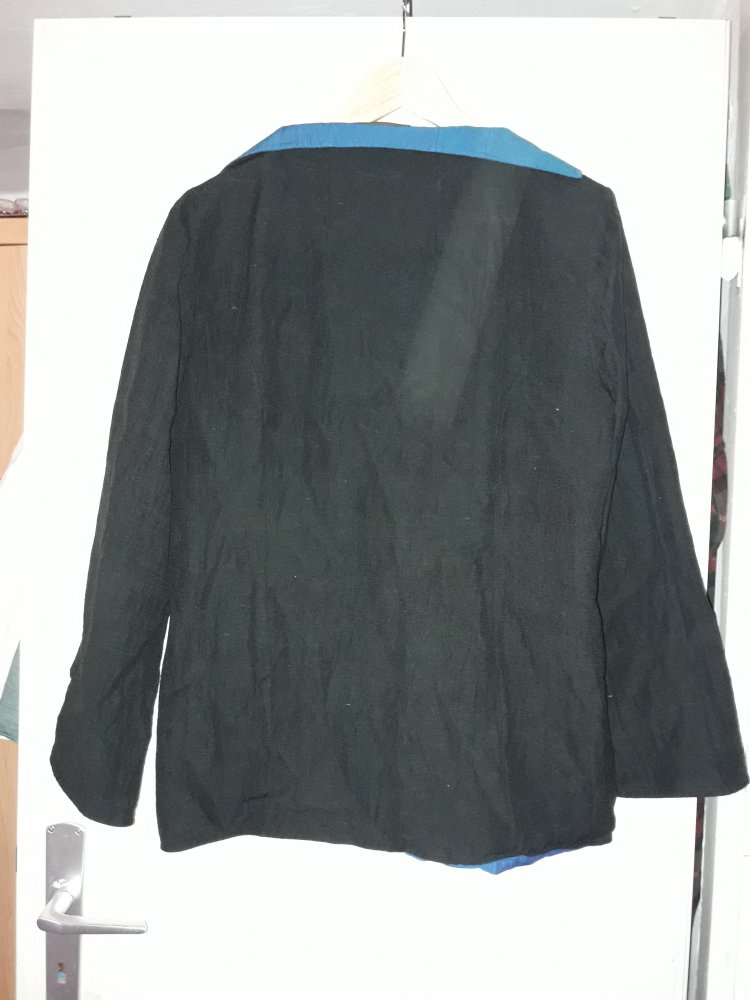 schwarz blaue Jacke Seide 