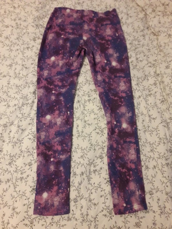 Leggings Print Galaxy Muster Lila Bunt Gemustert Galaxyprint Printleggings Musterleggings