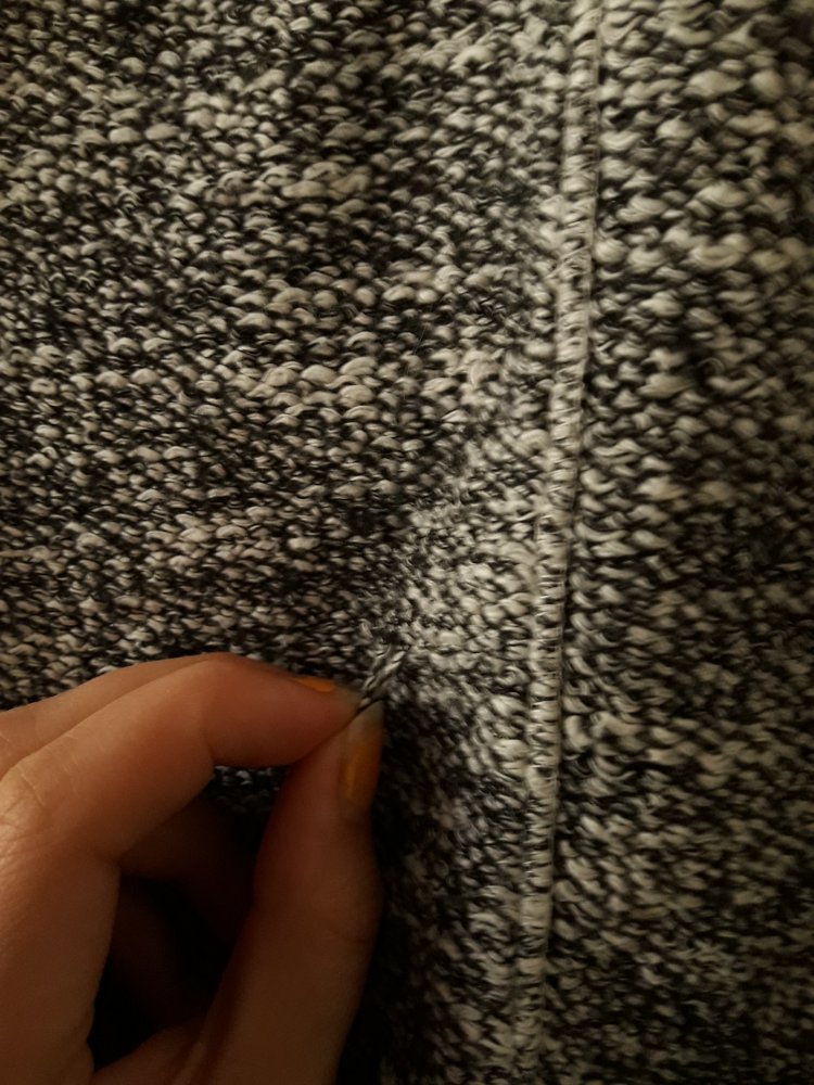 Melierter Pullover Ziernähte Neo Grunge Schwarz Grau Muster Meliert Hochgeschlossen Rundausschnitt Dreiviertelärmel Grautöne