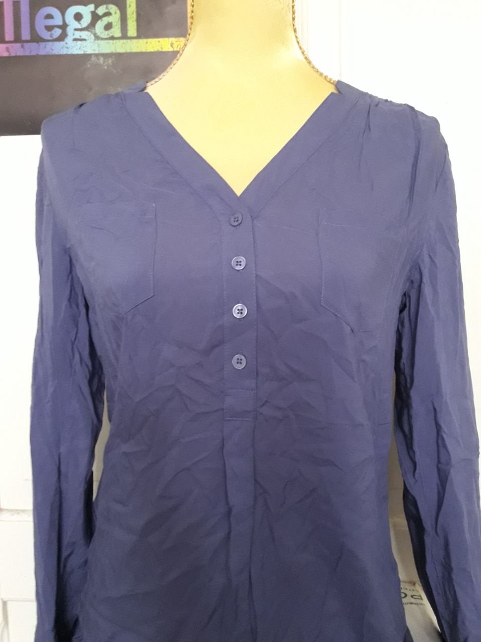 Bluse in lilablau blaulila lila 100% Viskose Bodyflirt