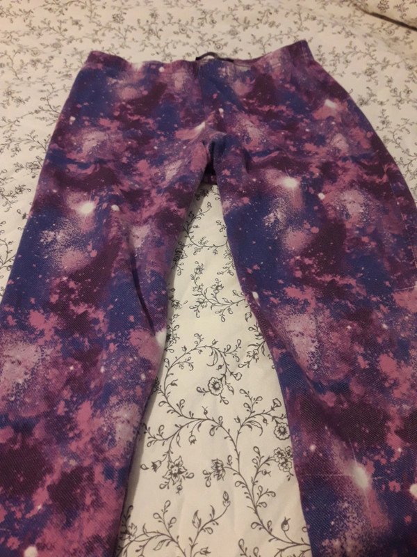 Leggings Print Galaxy Muster Lila Bunt Gemustert Galaxyprint Printleggings Musterleggings